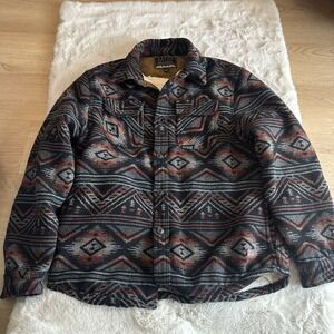 Jachs New‎ York Men's Size L Aztec Print Polyester Sherpa Lined Shirt Jacket